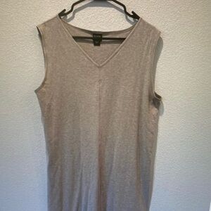 Eileen Fisher Sleeveless V-Neck Tunic in Light Taupe